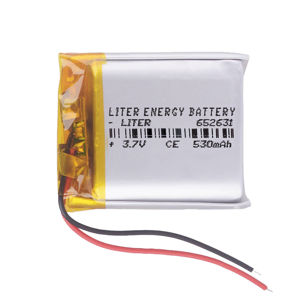 Batería 652631 LiPo 3.7V 530mAh 1.961Wh 1S 5C Liter Energy Battery para Electrónica Recargable teléfono portátil vídeo smartwatch reloj GPS - No apta para Radio Control 33x26x6.5mm (530mAh|652631)