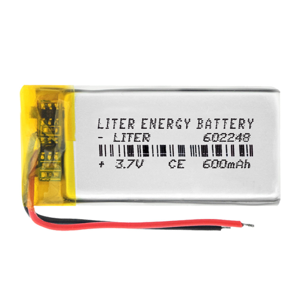 Batería 602248 LiPo 3.7V 600mAh 2.22Wh 1S 5C Liter Energy Battery para Electrónica Recargable teléfono portátil vídeo smartwatch reloj GPS - No apta para Radio Control 50x22x6mm (600mAh|602248)