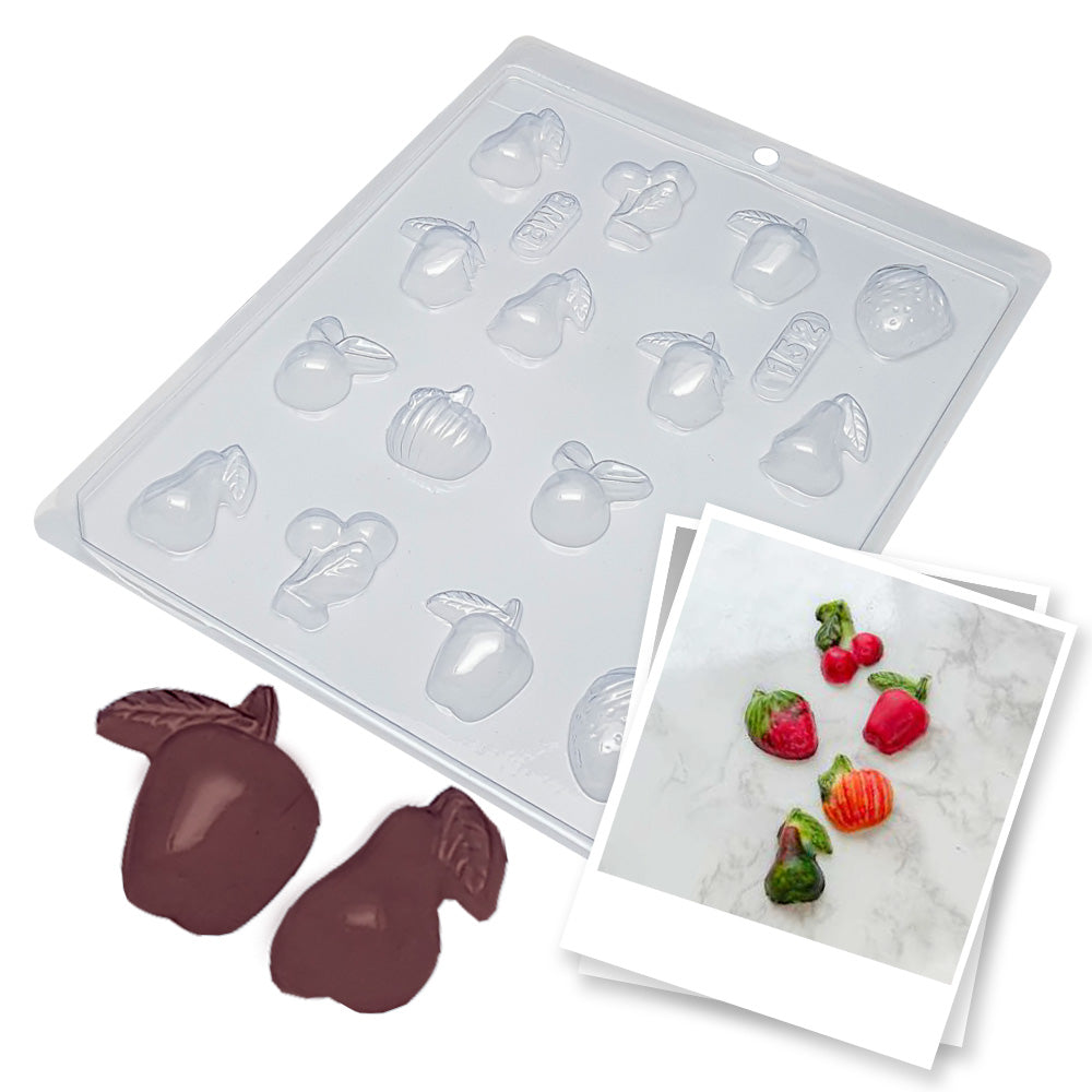 BWB 152 Molde Bombón Frutas mixtas para chocolate caliente Forma Simples 20 Cavidades Material Plástico PET Transparente Tridimensional Bombones Accesorios y utensilios de reposteria