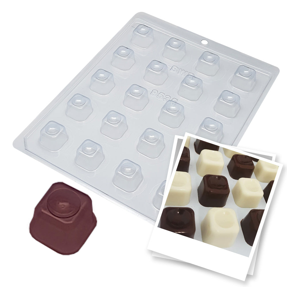 BWB 9535 Molde Bombón detallado 7 para chocolate caliente Forma Simples de 20 Cavidades 7g Material Plástico PET Transparente Tridimensional Bombones Accesorios y utensilios reposteria