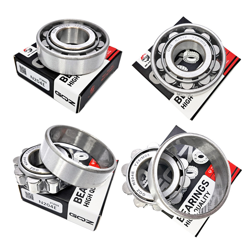 GQZ Bearing N204E Rodamiento de rodillos cilíndricos 20x47x14mm Cylindrical Roller Bearings de alta precisión y bajo ruido para bricolaje y dispositivos mecánicos Peso 0.112kg | N204E