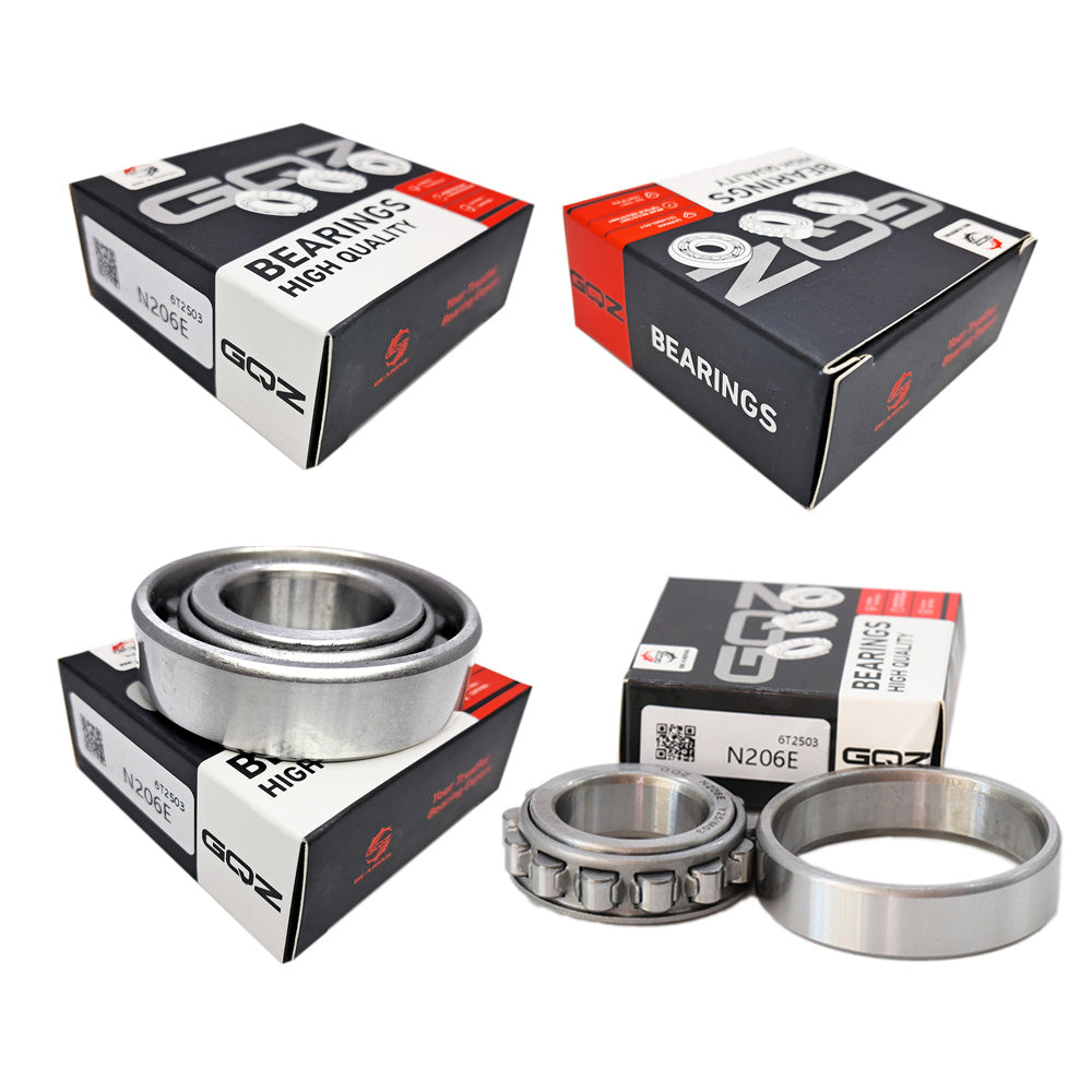 GQZ Bearing N206E Rodamiento de rodillos cilíndricos 30x62x16mm Cylindrical Roller Bearings de alta precisión y bajo ruido para bricolaje y dispositivos mecánicos Peso 0.24kg | N206E