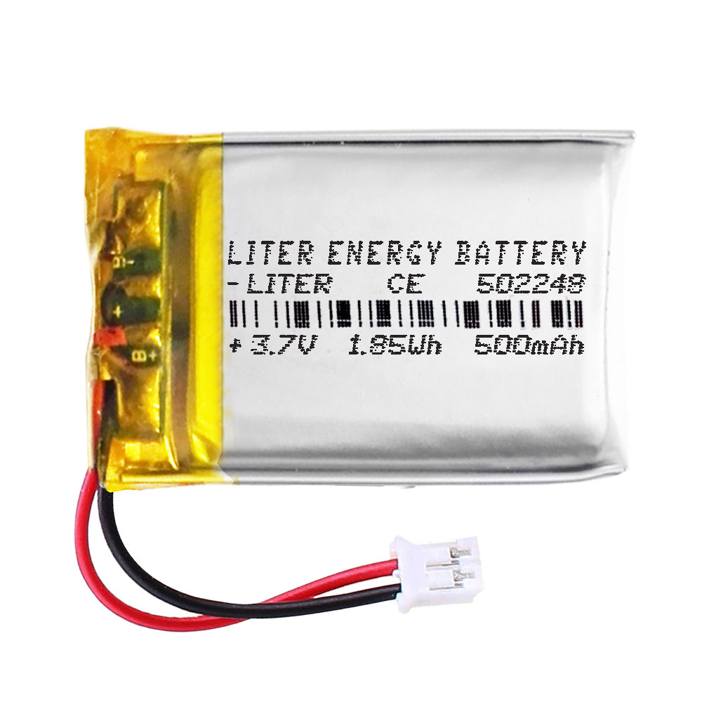 Batería 502248 LiPo 3.7V 500mAh 1.85Wh Recargable Conector PH2.0 (JST-PHR-02) Tipo B Litio: Asegúrese Que la polaridad del Dispositivo Coincide con la batería 50x22x5mm (PH2|500mAh|502248)
