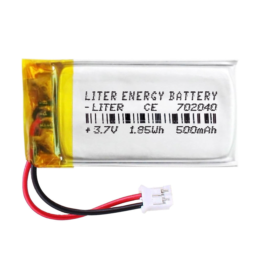 Batería 852526 LiPo 3.7V 500mAh 1.85Wh Recargable Conector PH2.0 (JST-PHR-02) Tipo B Litio: Asegúrese Que la polaridad del Dispositivo Coincide con la batería 28x25x8.5mm(PH2|500mAh|852526)