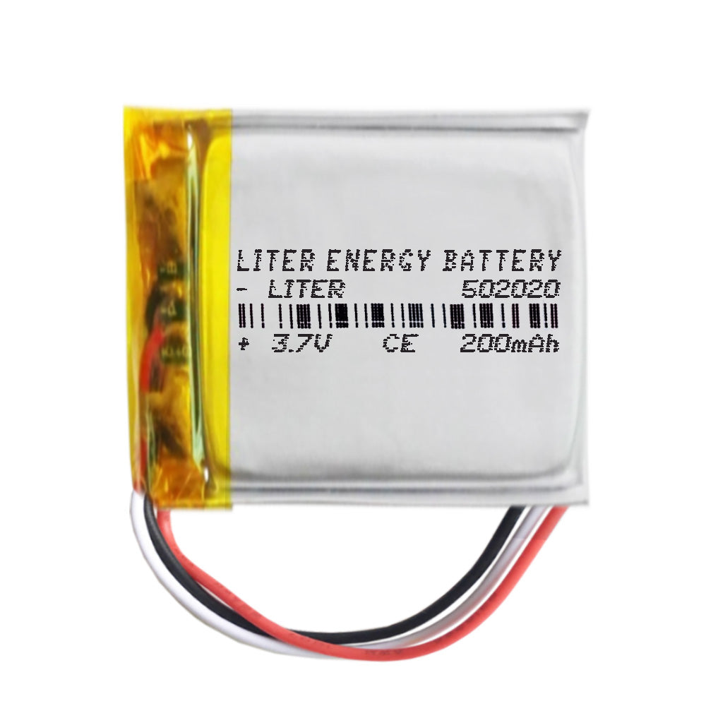 Batería 3 cables 502020 LiPo 3.7V 200mAh 0.74Wh 1S 5C Liter Energy Battery Recargable con PCM termistor NTC smartwatch reloj electrónica No apta para Radio Control 22x20x5mm (3P|200mAh|502020)