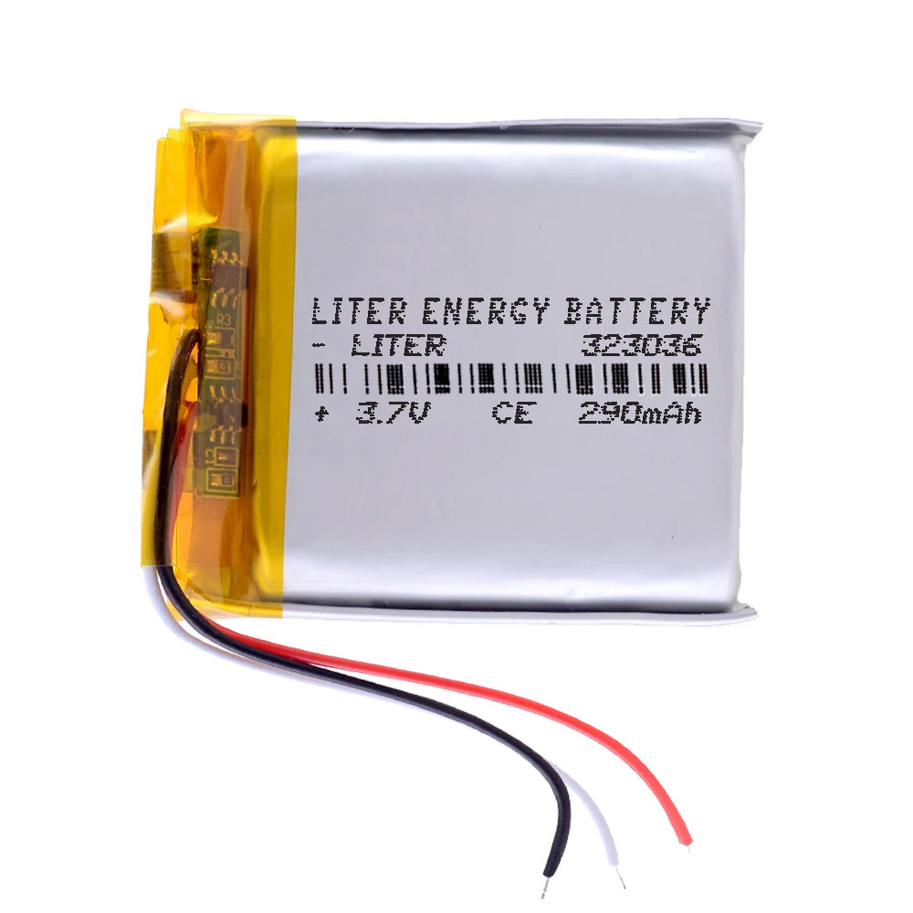 Batería 3 cables 323036 LiPo 3.7V 290mAh 1.073Wh 1S 5C Liter Energy Battery Recargable con PCM termistor NTC smartwatch reloj electrónica No apta para Radio Control 38x30x3.5mm (3P|290mAh|323036)