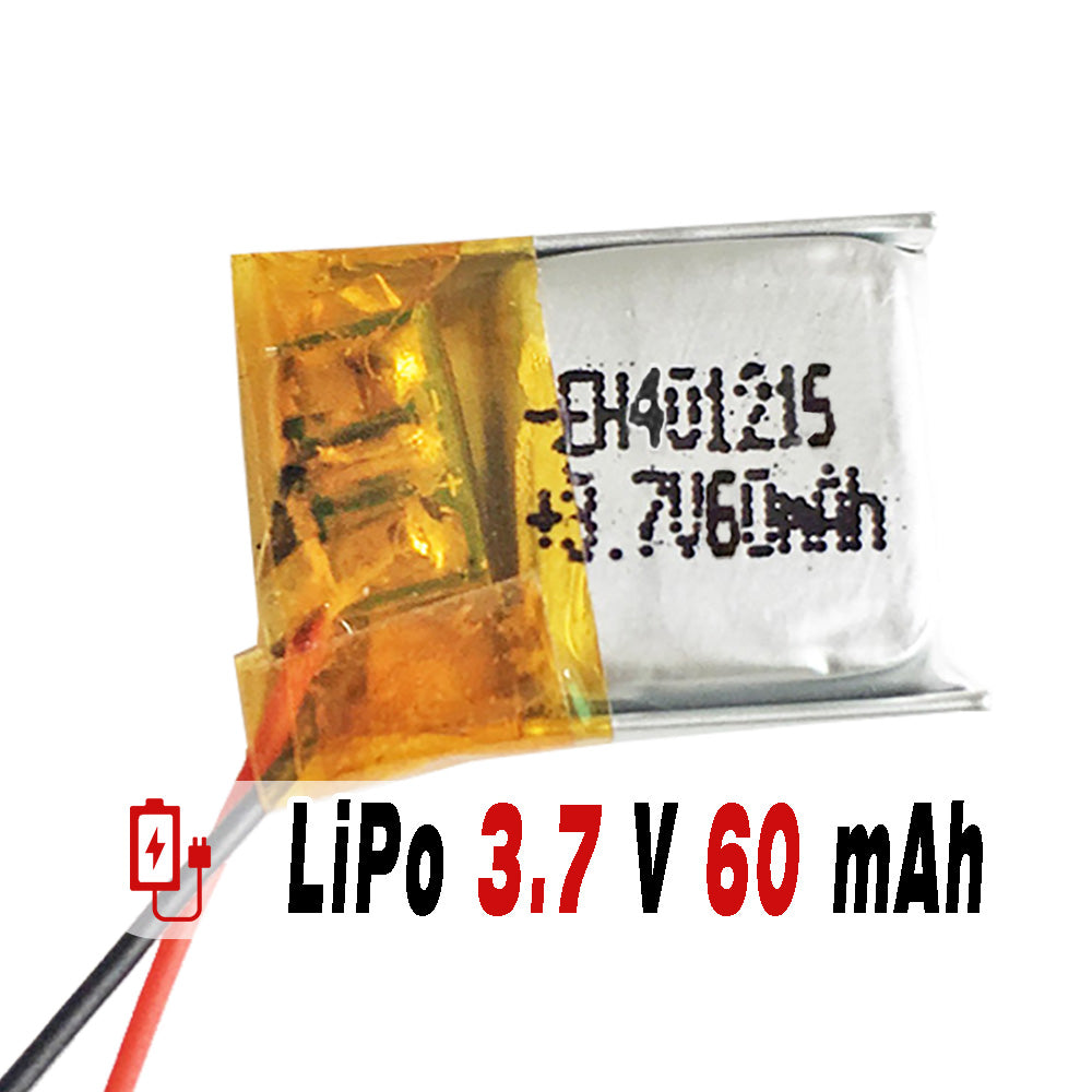 Batería 401215 LiPo 3.7V 60mAh 0.222Wh 1S 5C Liter Energy Battery para Electrónica Recargable teléfono portátil vídeo smartwatch reloj GPS - No apta para Radio Control 17x12x4mm (60mAh|401215)