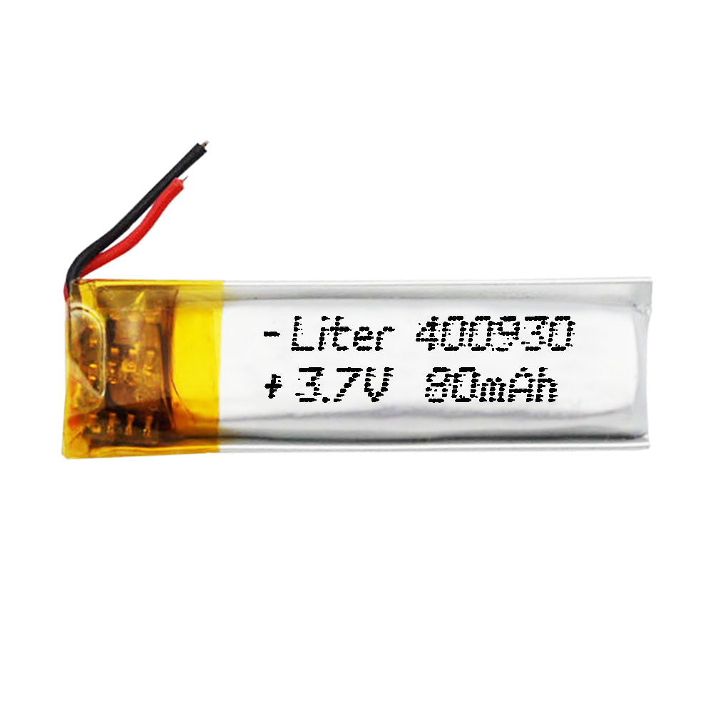 Batería 400930 LiPo 3.7V 80mAh 0.296Wh 1S 5C Liter Energy Battery para Electrónica Recargable teléfono portátil vídeo smartwatch reloj GPS - No apta para Radio Control 32x9x4mm (80mAh|400930)