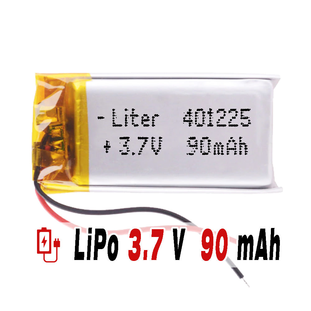 Batería 401225 LiPo 3.7V 90mAh 0.333Wh 1S 5C Liter Energy Battery para Electrónica Recargable teléfono portátil vídeo smartwatch reloj GPS - No apta para Radio Control 27x12x4mm (90mAh|401225)