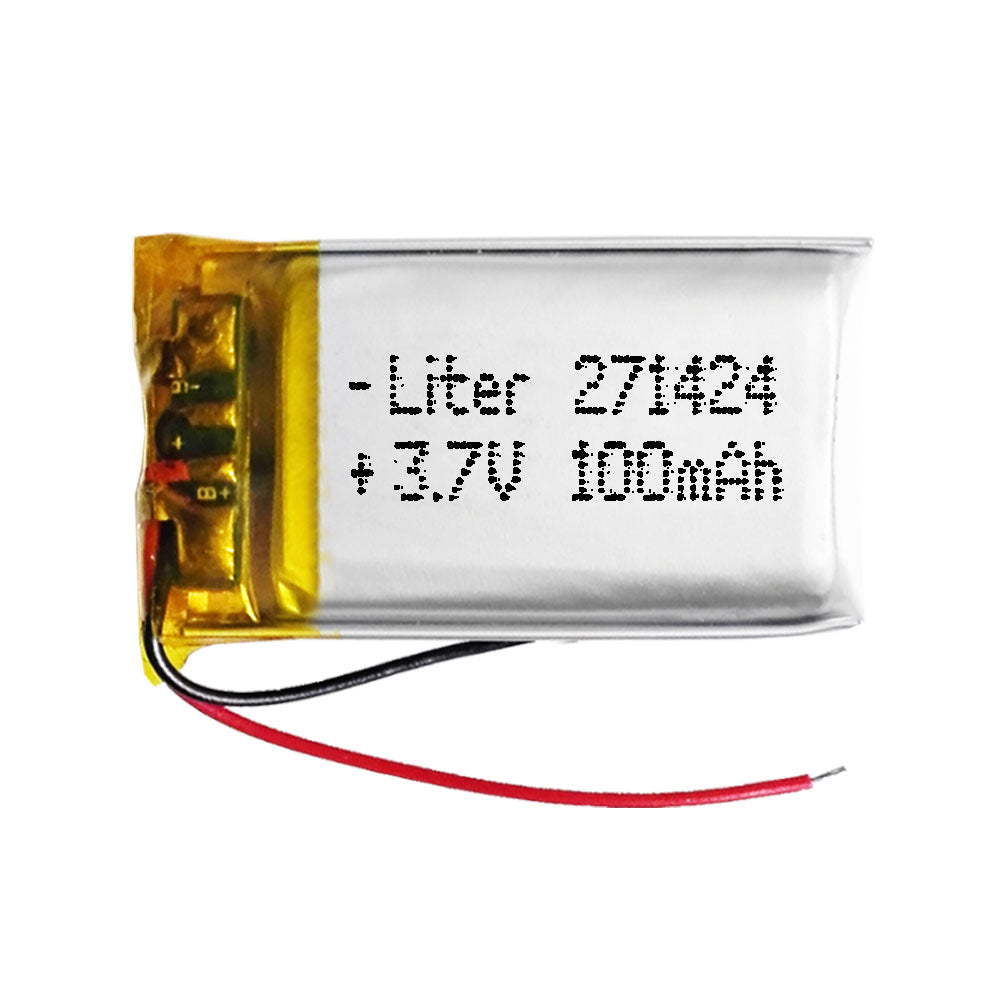 Batería 271424 LiPo 3.7V 100mAh 0.37Wh 1S 5C Liter Energy Battery para Electrónica Recargable teléfono portátil vídeo smartwatch reloj GPS - No apta para Radio Control 26x14x3mm (100mAh|271424)