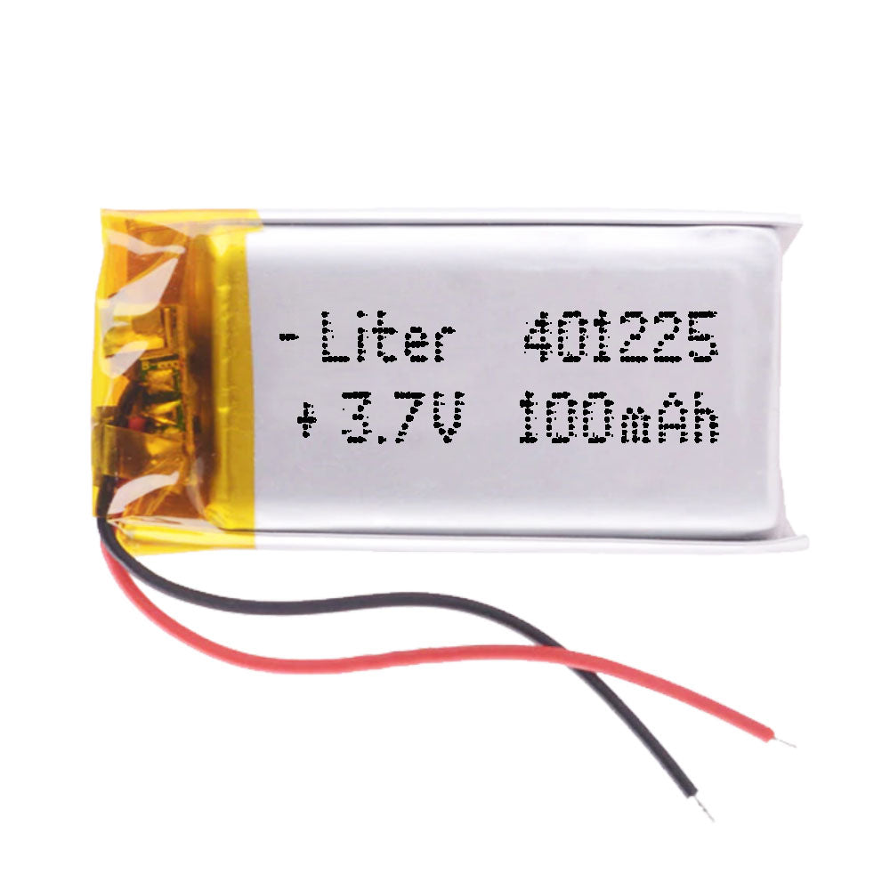 Batería 401225 LiPo 3.7V 100mAh 0.37Wh 1S 5C Liter Energy Battery para Electrónica Recargable teléfono portátil vídeo smartwatch reloj GPS - No apta para Radio Control 27x12x4mm (100mAh|401225)