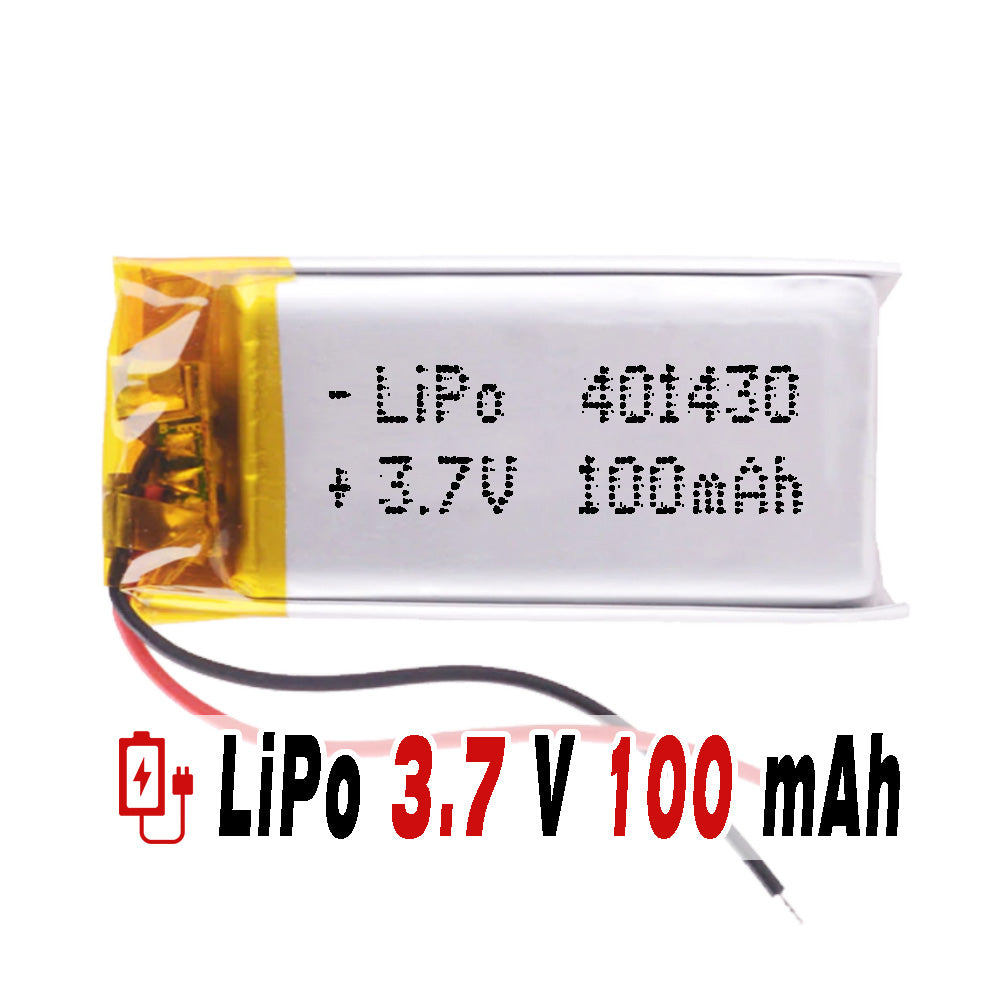 Batería 401430 LiPo 3.7V 100mAh 0.37Wh 1S 5C Liter Energy Battery para Electrónica Recargable teléfono portátil vídeo smartwatch reloj GPS - No apta para Radio Control 32x14x4mm (100mAh|401430)