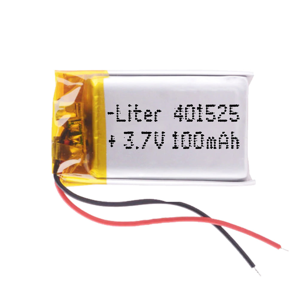 Batería 401525 LiPo 3.7V 100mAh 0.37Wh 1S 5C Liter Energy Battery para Electrónica Recargable teléfono portátil vídeo smartwatch reloj GPS - No apta para Radio Control 27x15x4mm (100mAh|401525)