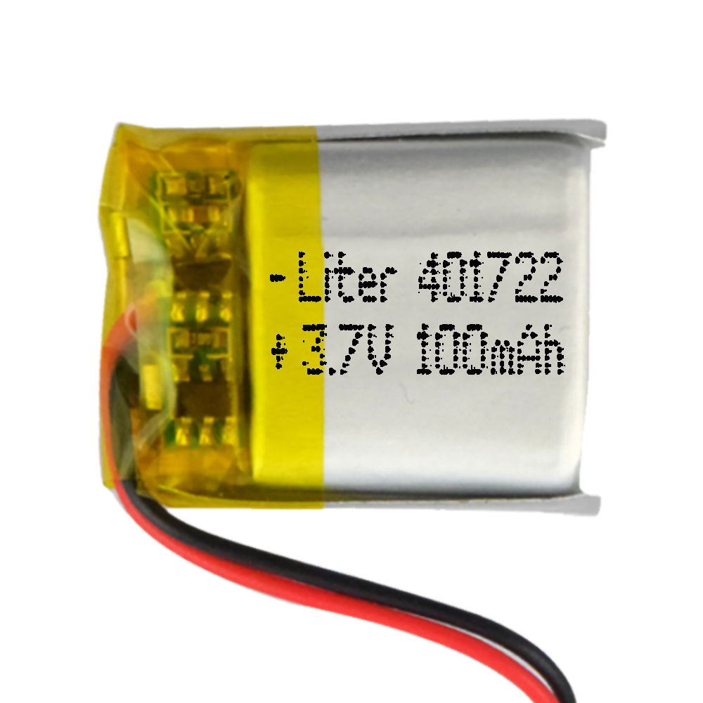 Batería 401722 LiPo 3.7V 100mAh 0.37Wh 1S 5C Liter Energy Battery para Electrónica Recargable teléfono portátil vídeo smartwatch reloj GPS - No apta para Radio Control 24x17x4mm (100mAh|401722)