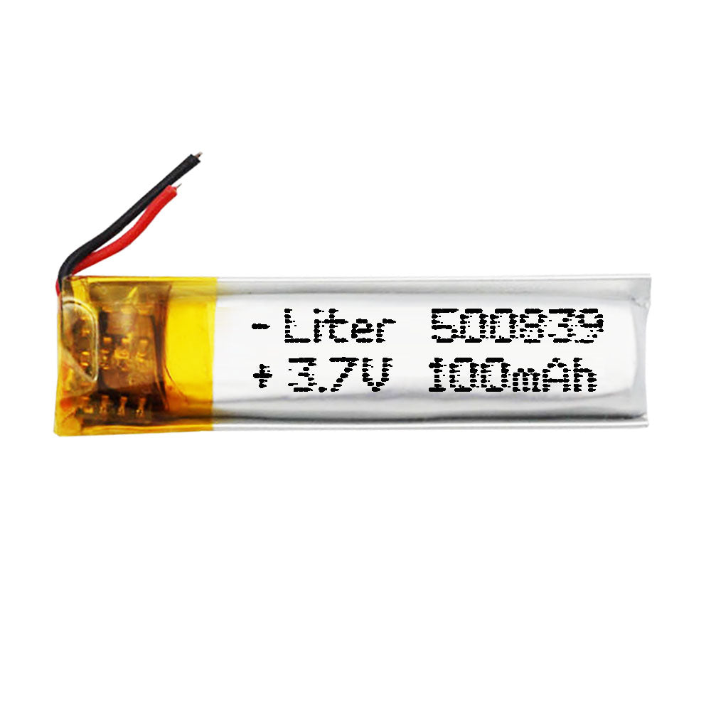 Batería 500839 LiPo 3.7V 100mAh 0.37Wh 1S 5C Liter Energy Battery para Electrónica Recargable teléfono portátil vídeo smartwatch reloj GPS - No apta para Radio Control 40x8x5mm (100mAh|500839)
