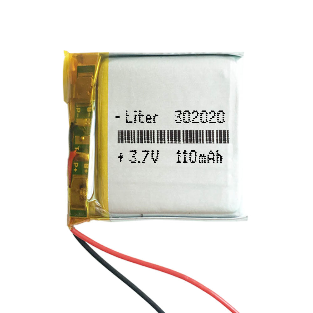 Batería 302020 LiPo 3.7V 110mAh 0.407Wh 1S 5C Liter Energy Battery para Electrónica Recargable teléfono portátil vídeo smartwatch reloj GPS - No apta para Radio Control 22x20x3mm (110mAh|302020)