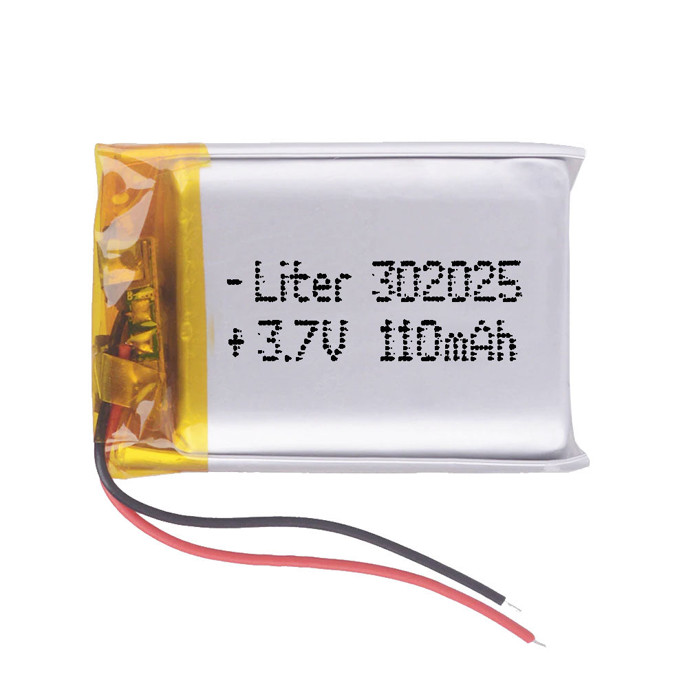 Batería 302025 LiPo 3.7V 110mAh 0.407Wh 1S 5C Liter Energy Battery para Electrónica Recargable teléfono portátil vídeo smartwatch reloj GPS - No apta para Radio Control 27x20x3mm (110mAh|302025)