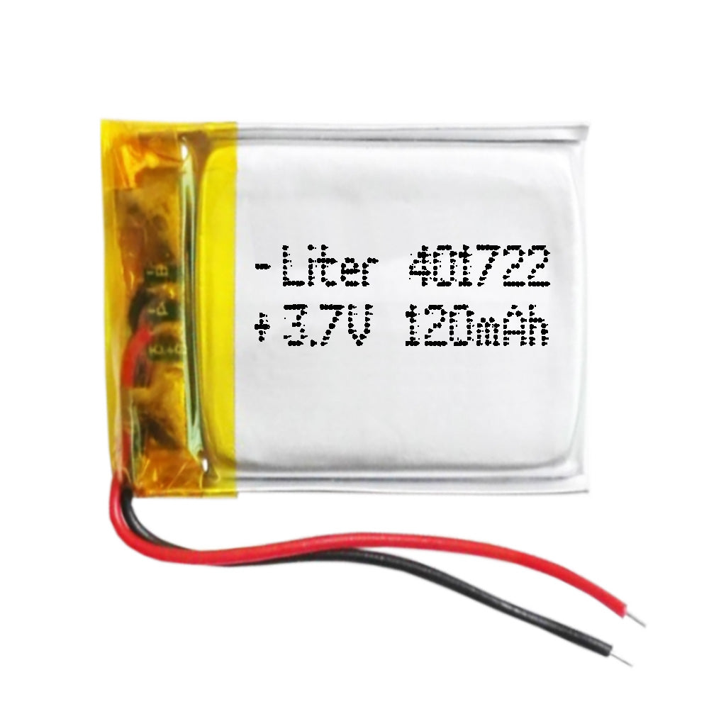 Batería 401722 LiPo 3.7V 120mAh 0.444Wh 1S 5C Liter Energy Battery para Electrónica Recargable teléfono portátil vídeo smartwatch reloj GPS - No apta para Radio Control 24x17x4mm (120mAh|401722)