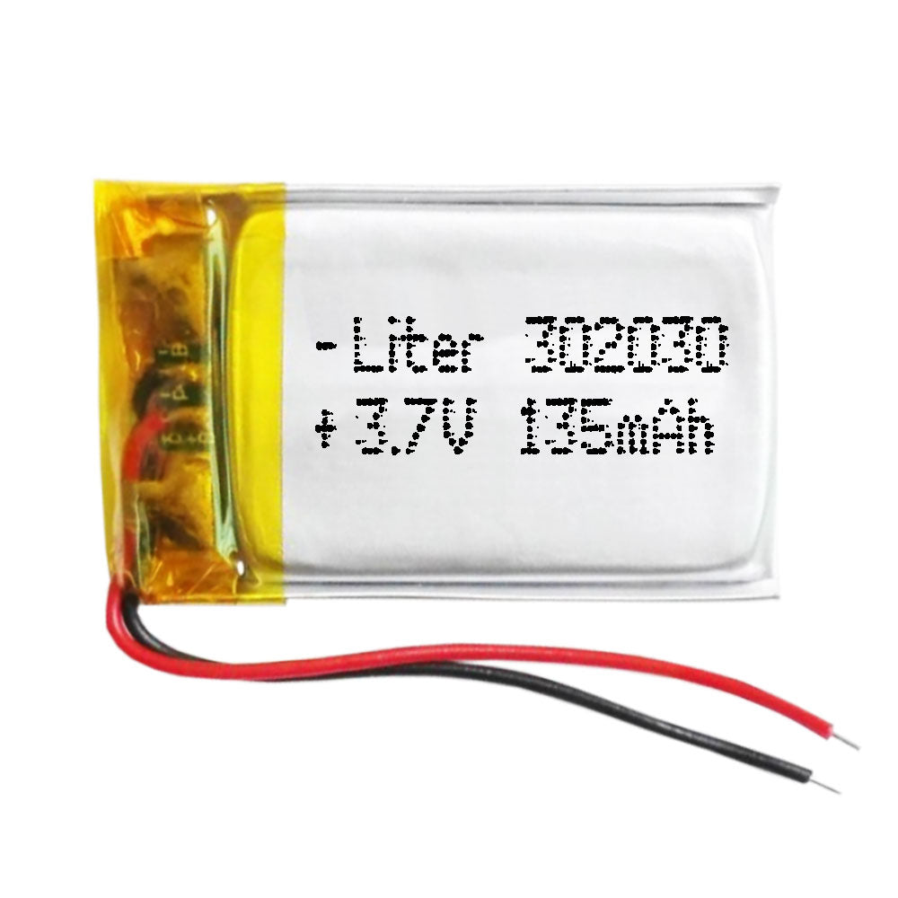 Batería 302030 LiPo 3.7V 135mAh 0.499Wh 1S 5C Liter Energy Battery para Electrónica Recargable teléfono portátil vídeo smartwatch reloj GPS - No apta para Radio Control 32x20x4mm (135mAh|302030)