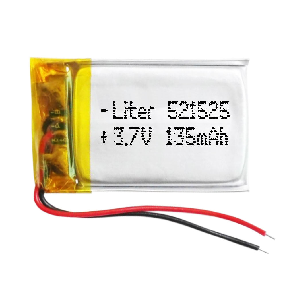 Batería 521525 LiPo 3.7V 135mAh 0.499Wh 1S 5C Liter Energy Battery para Electrónica Recargable teléfono portátil vídeo smartwatch reloj GPS - No apta para Radio Control 27x15x5mm (135mAh|521525)