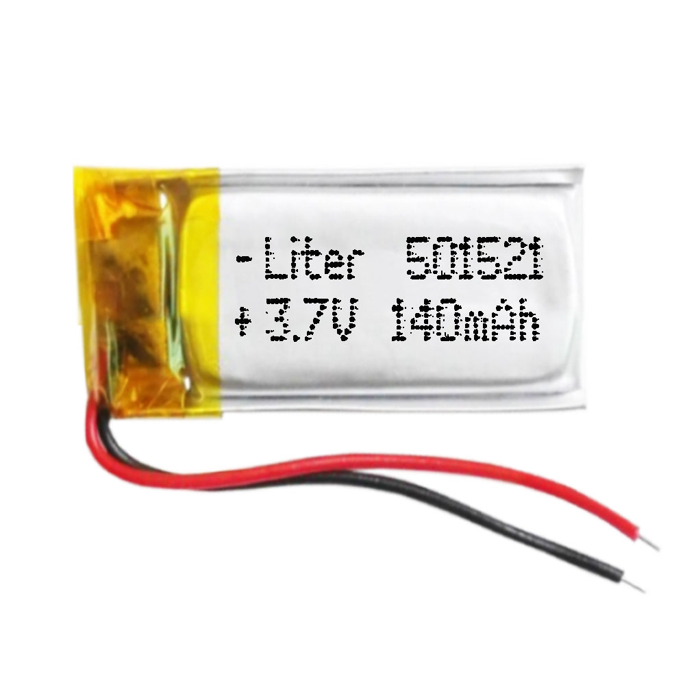 Batería 501521 LiPo 3.7V 140mAh 0.518Wh 1S 5C Liter Energy Battery para Electrónica Recargable teléfono portátil vídeo smartwatch reloj GPS - No apta para Radio Control 23x15x5mm (140mAh|501521)