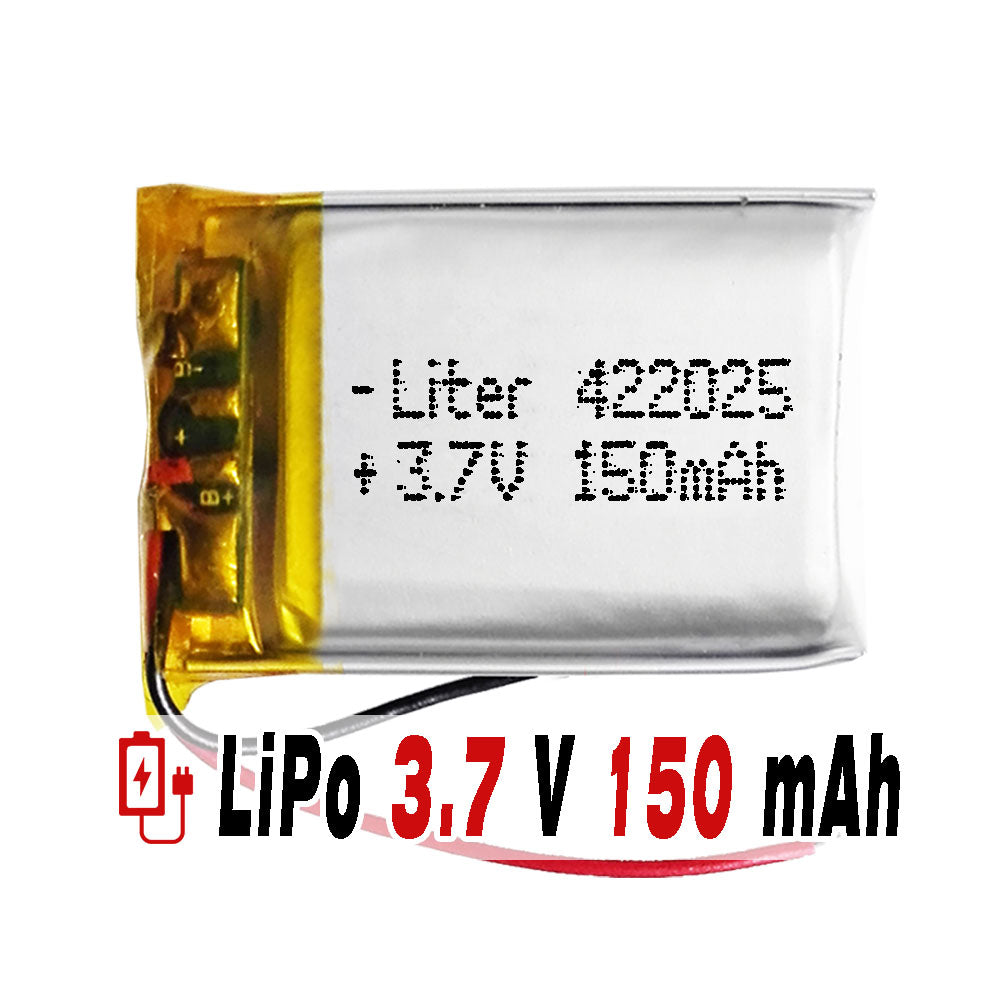 Batería 422025 LiPo 3.7V 150mAh 0.555Wh 1S 5C Liter Energy Battery para Electrónica Recargable teléfono portátil vídeo smartwatch reloj GPS - No apta para Radio Control 27x20x4mm (150mAh|422025)