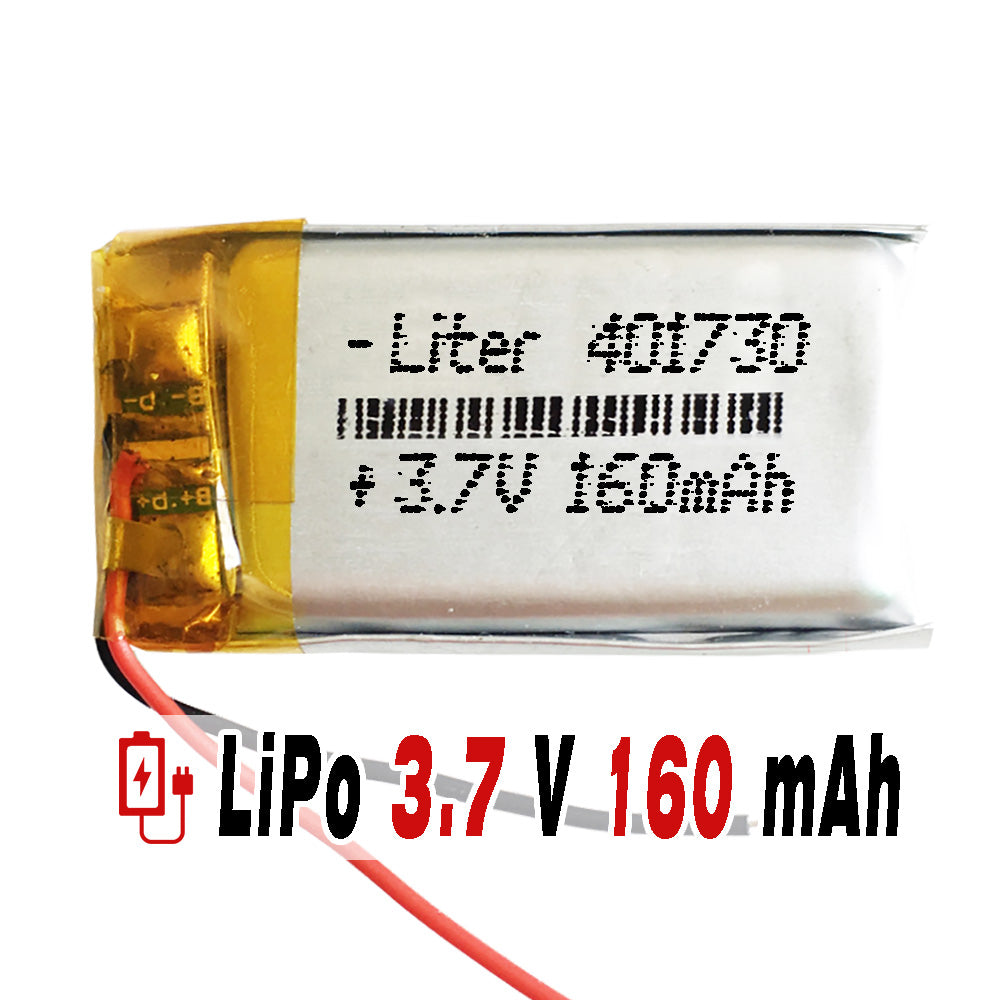 Batería 401730 LiPo 3.7V 160mAh 0.592Wh 1S 5C Liter Energy Battery para Electrónica Recargable teléfono portátil vídeo smartwatch Reloj GPS - No Apta para Radio Control 32x17x4mm (160mAh|401730)