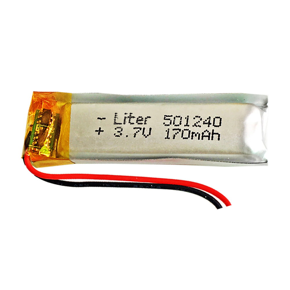 Batería 501240 LiPo 3.7V 170mAh 0.629Wh 1S 5C Liter Energy Battery para Electrónica Recargable teléfono portátil vídeo smartwatch reloj GPS - No apta para Radio Control 42x12x5mm (170mAh|501240)