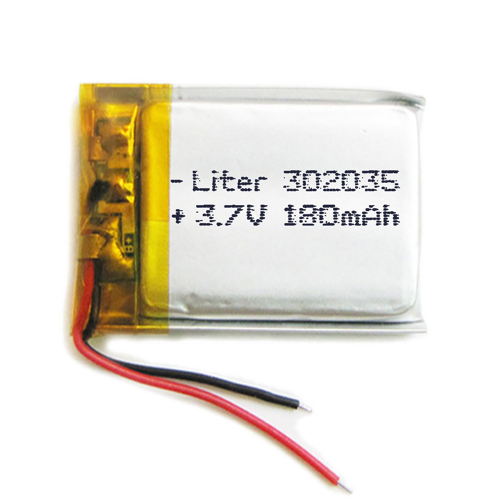 Batería 302035 LiPo 3.7V 180mAh 0.666Wh 1S 5C Liter Energy Battery para Electrónica Recargable teléfono portátil vídeo smartwatch reloj GPS - No apta para Radio Control 37x20x3mm (180mAh|302035)