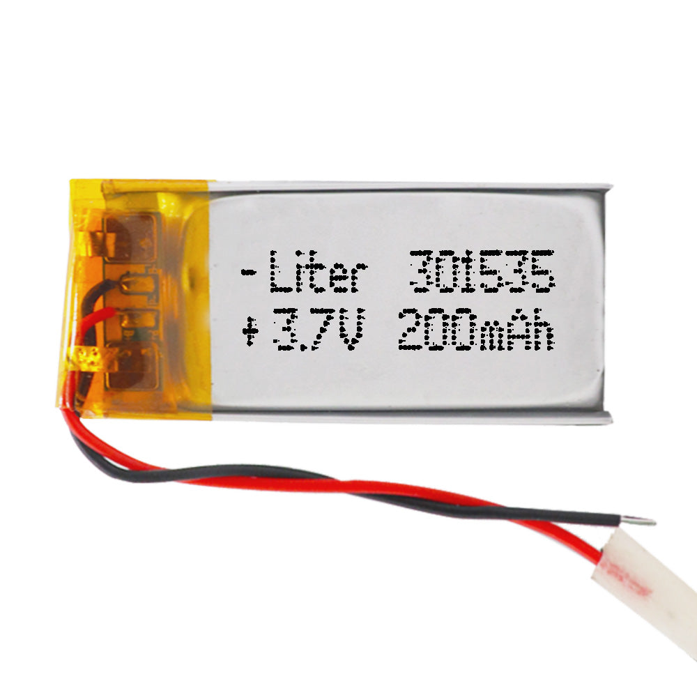 Batería 301535 LiPo 3.7V 200mAh 0.74Wh 1S 5C Liter Energy Battery para Electrónica Recargable teléfono portátil vídeo smartwatch reloj GPS - No apta para Radio Control 37x15x4mm (200mAh|301535)