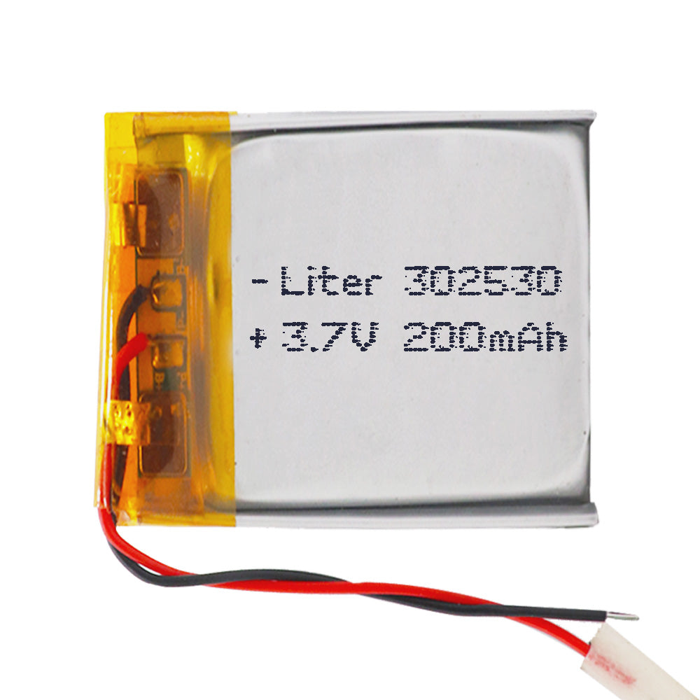 Batería 302530 LiPo 3.7V 200mAh 0.74Wh 1S 5C Liter Energy Battery para Electrónica Recargable teléfono portátil vídeo smartwatch reloj GPS - No apta para Radio Control 32x25x4mm (200mAh|302530)