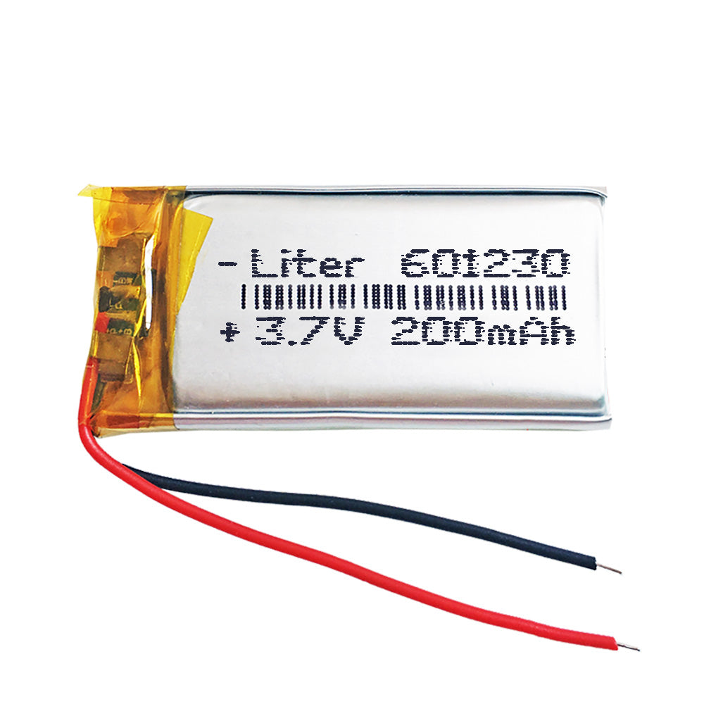 Batería 601230 LiPo 3.7V 200mAh 0.74Wh 1S 5C Liter Energy Battery para Electrónica Recargable teléfono portátil vídeo smartwatch reloj GPS - No apta para Radio Control 32x12x6mm (200mAh|601230)