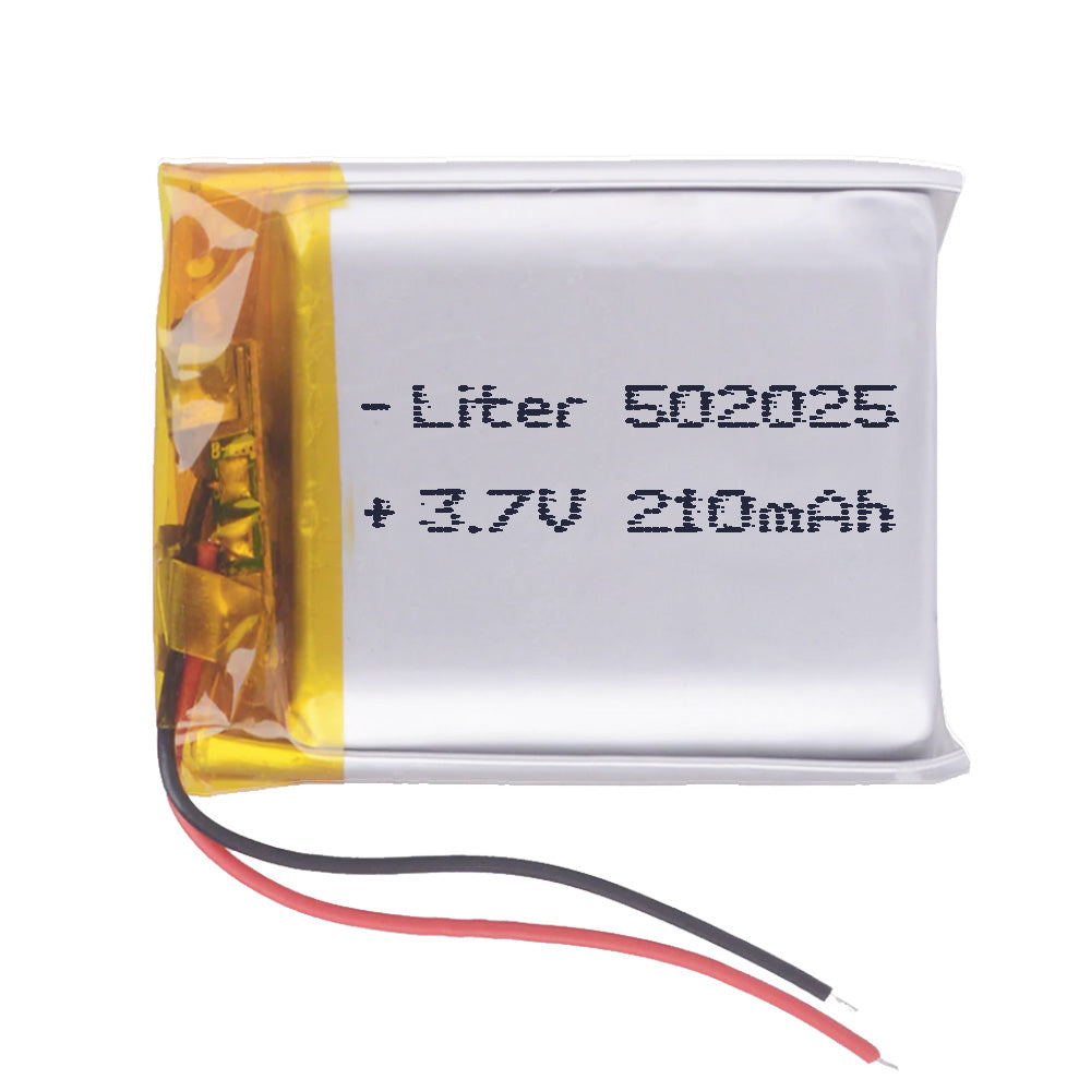 Batería 502025 LiPo 3.7V 210mAh 0.777Wh 1S 5C Liter Energy Battery para Electrónica Recargable teléfono portátil vídeo smartwatch reloj GPS - No apta para Radio Control 27x20x5mm (210mAh|502025)