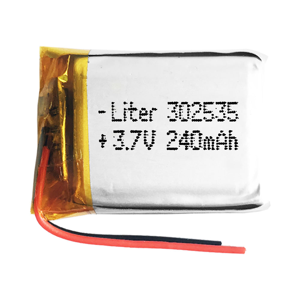 Batería 302535 LiPo 3.7V 240mAh 0.888Wh 1S 5C Liter Energy Battery para Electrónica Recargable teléfono portátil vídeo smartwatch reloj GPS - No Apta para Radio Control 37x25x3mm (240mAh|302535)