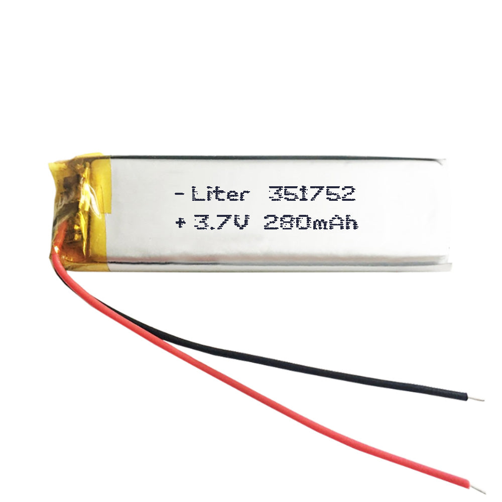 Batería 351752 LiPo 3.7V 280mAh 1.036Wh 1S 5C Liter Energy Battery para Electrónica Recargable teléfono portátil vídeo smartwatch reloj GPS - No apta para Radio Control 52x17x4mm (280mAh|351752)