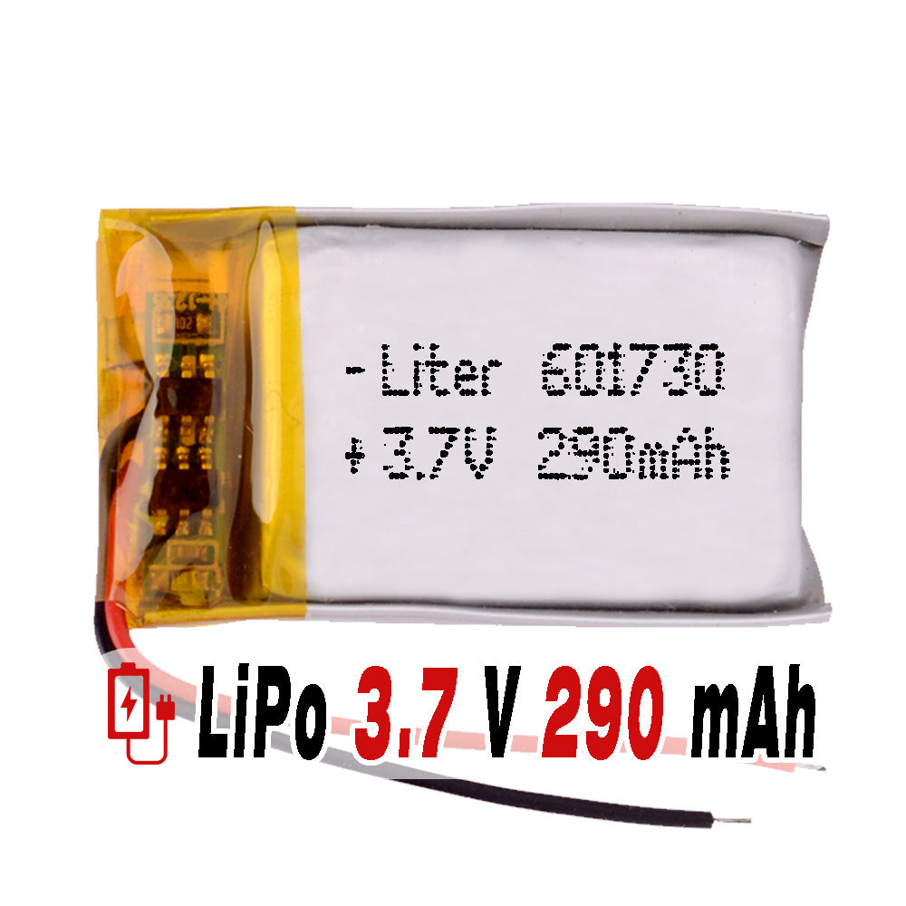 Batería 601730 LiPo 3.7V 290mAh 1.073Wh 1S 5C Liter Energy Battery para Electrónica Recargable teléfono portátil vídeo smartwatch reloj GPS - No apta para Radio Control 32x17x6mm (290mAh|601730)