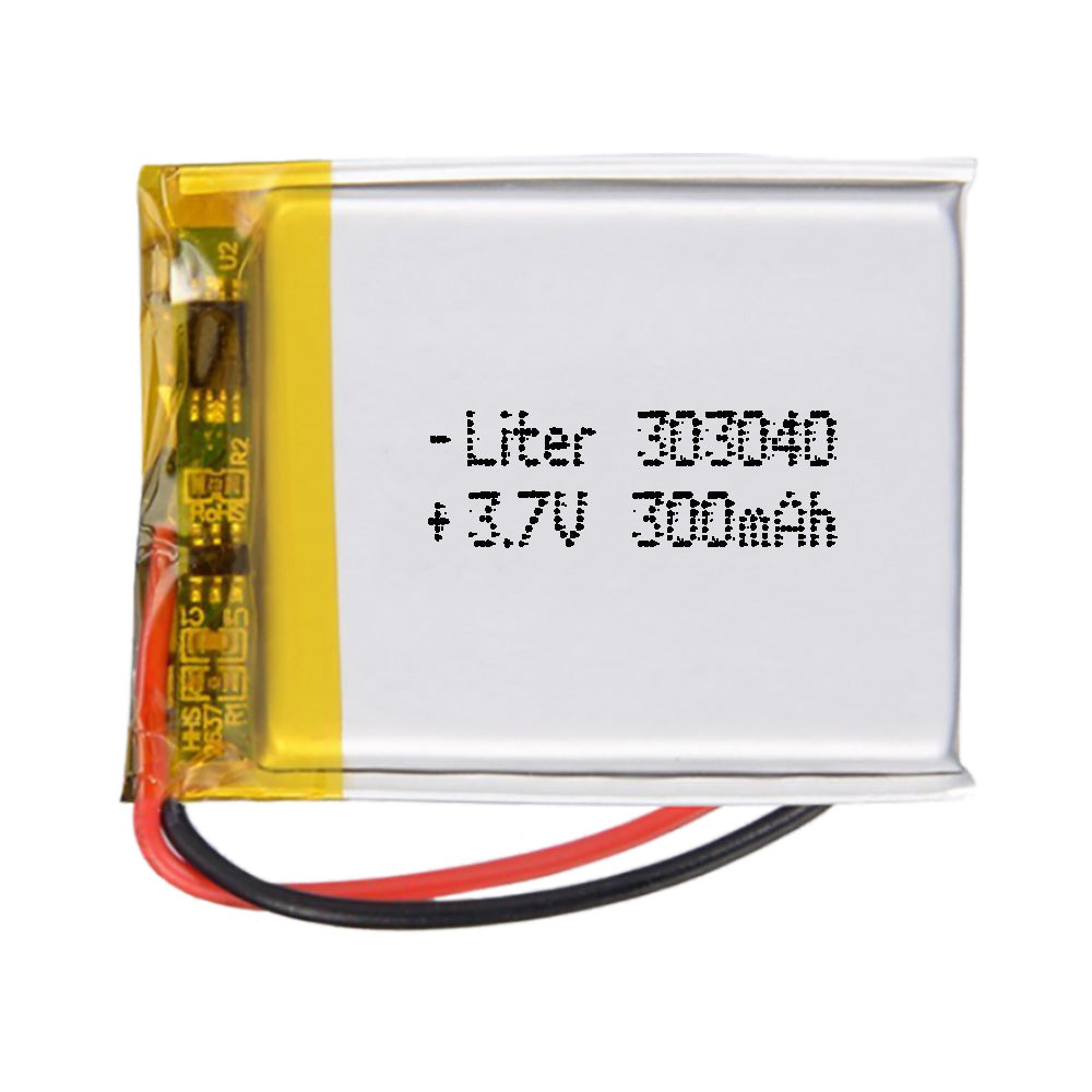 Batería 303040 LiPo 3.7V 300mAh 1.11Wh 1S 5C Liter Energy Battery para Electrónica Recargable teléfono portátil vídeo smartwatch reloj GPS - No Apta para Radio Control 42x30x3mm (300mAh|303040)
