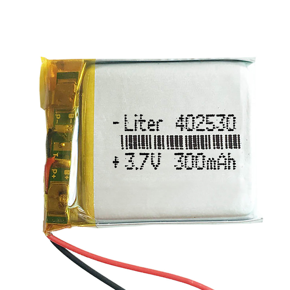 Batería 402530 LiPo 3.7V 300mAh 1.11Wh 1S 5C Liter Energy Battery para Electrónica Recargable teléfono portátil vídeo smartwatch Reloj GPS - No Apta para Radio Control 32x25x4mm (300mAh|402530)