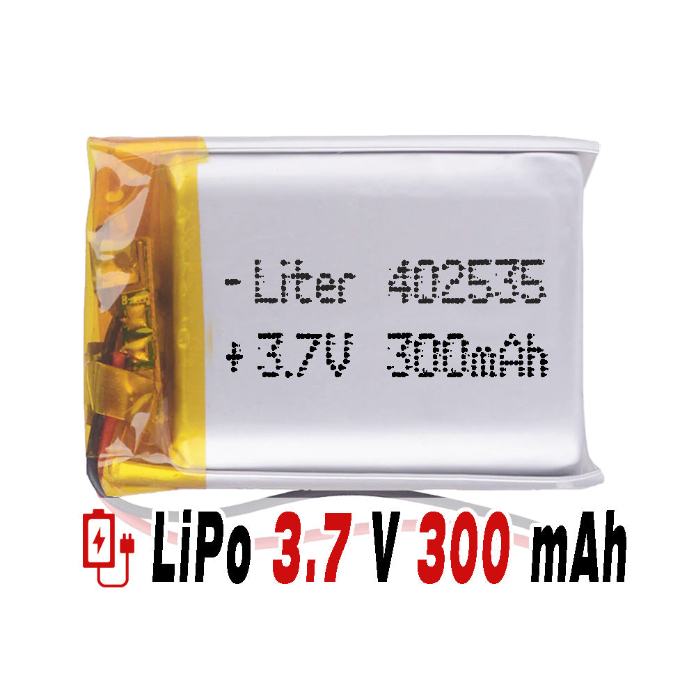 Batería 402535 LiPo 3.7V 310mAh 1.147Wh 1S 5C Liter Energy Battery para Electrónica Recargable teléfono portátil vídeo smartwatch reloj GPS - No Apta para Radio Control 37x25x4mm (310mAh|402535)