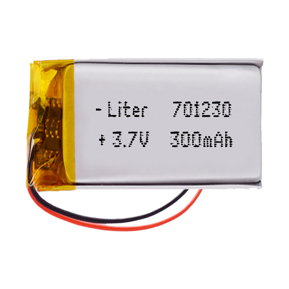 Batería 701230 LiPo 3.7V 300mAh 1.11Wh 1S 5C Liter Energy Battery para Electrónica Recargable teléfono portátil vídeo smartwatch reloj GPS - No apta para Radio Control 32x12x7mm (300mAh|701230)