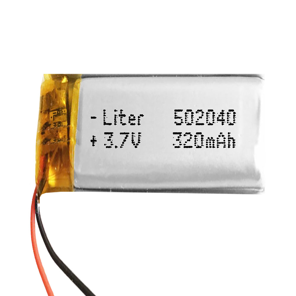 Batería 502040 LiPo 3.7V 320mAh 1.184Wh 1S 5C Liter Energy Battery para Electrónica Recargable teléfono portátil vídeo smartwatch Reloj GPS - No Apta para Radio Control 42x20x5mm (320mAh|502040)