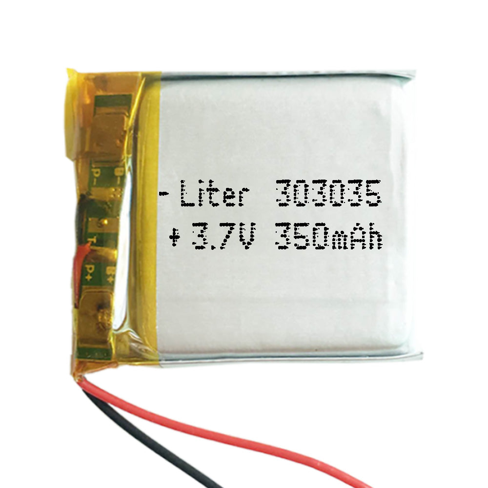 Batería 303035 LiPo 3.7V 350mAh 1.295Wh 1S 5C Liter Energy Battery para Electrónica Recargable teléfono portátil vídeo smartwatch reloj GPS - No Apta para Radio Control 37x30x3mm (350mAh|303035)