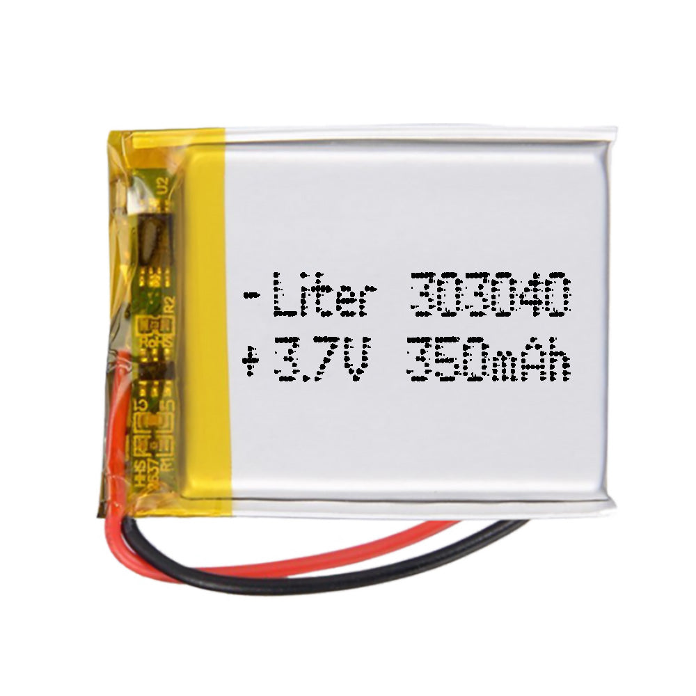 Batería 303040 LiPo 3.7V 350mAh 1.295Wh 1S 5C Liter Energy Battery para Electrónica Recargable teléfono portátil vídeo smartwatch reloj GPS - No Apta para Radio Control 42x30x3mm (350mAh|303040)
