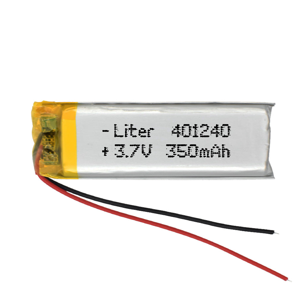 Batería 401240 LiPo 3.7V 350mAh 1.295Wh 1S 5C Liter Energy Battery para Electrónica Recargable teléfono portátil vídeo smartwatch Reloj GPS - No Apta para Radio Control 42x12x4mm (350mAh|401240)
