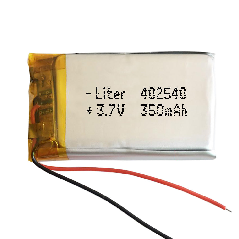 Batería 402540 LiPo 3.7V 350mAh 1.295Wh 1S 5C Liter Energy Battery para Electrónica Recargable teléfono portátil vídeo smartwatch reloj GPS - No Apta para Radio Control 42x25x4mm (350mAh|402540)