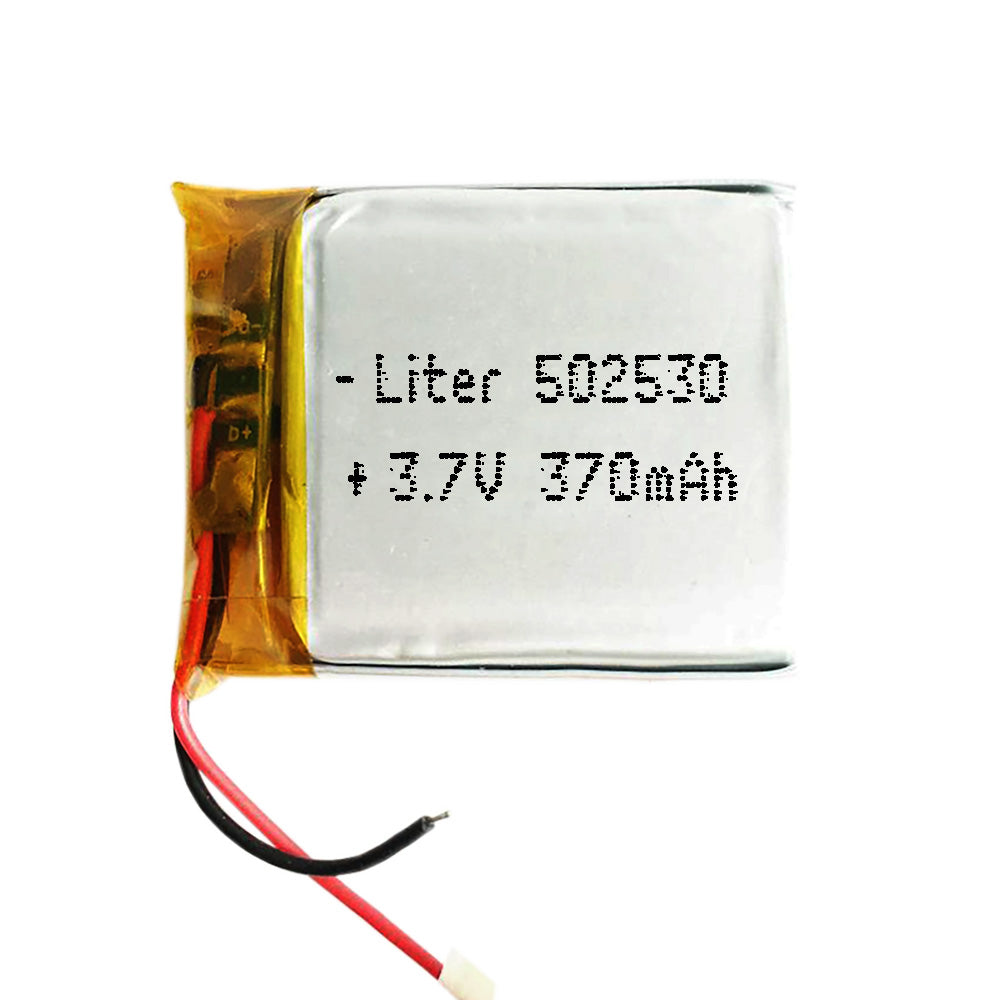 Batería 502530 LiPo 3.7V 370mAh 1.369Wh 1S 5C Liter Energy Battery para Electrónica Recargable teléfono portátil vídeo smartwatch reloj GPS - No apta para Radio Control 32x25x5mm (370mAh|502530)