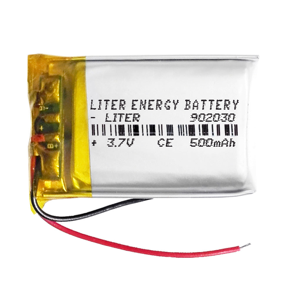 Batería 902030 LiPo 3.7V 500mAh 1.85Wh 1S 5C Liter Energy Battery para Electrónica Recargable teléfono portátil vídeo smartwatch reloj GPS - No apta para Radio Control 32x20x9mm (500mAh|902030)