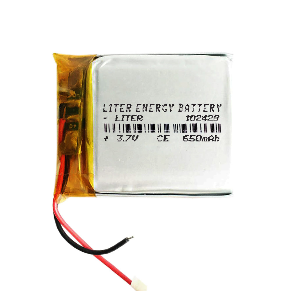 Batería 102428 LiPo 3.7V 650mAh 2.405Wh 1S 5C Liter Energy Battery para Electrónica Recargable teléfono portátil vídeo smartwatch reloj GPS - No apta para Radio Control 30x24x10mm (650mAh|102428)