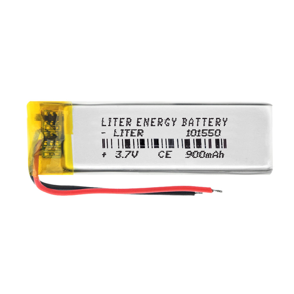 Batería 101550 LiPo 3.7V 900mAh 3.33Wh 1S 5C Liter Energy Battery para Electrónica Recargable teléfono portátil vídeo smartwatch reloj GPS - No apta para Radio Control 52x15x10mm (900mAh|101550)