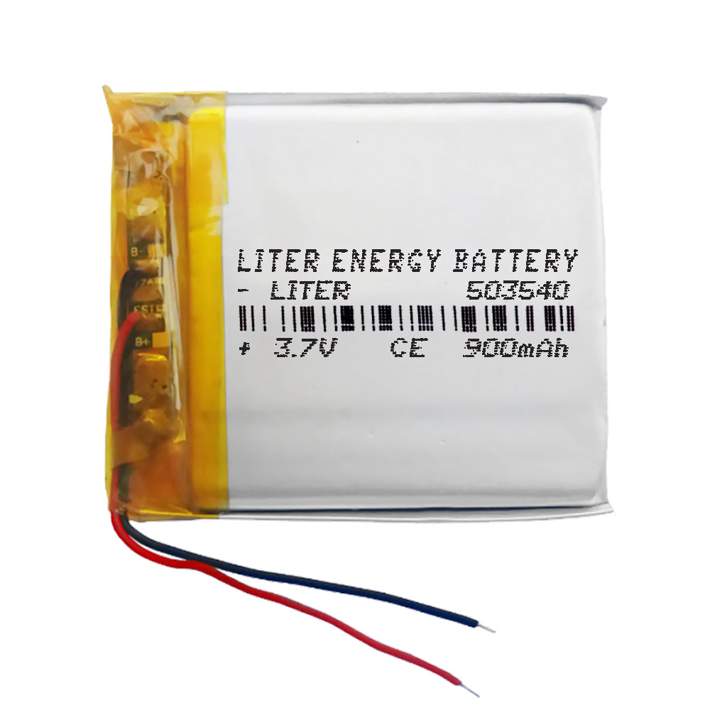 Batería 503540 LiPo 3.7V 900mAh 3.33Wh 1S 5C Liter Energy Battery para Electrónica Recargable teléfono portátil vídeo smartwatch reloj GPS - No apta para Radio Control 42x35x5mm (900mAh|503540)